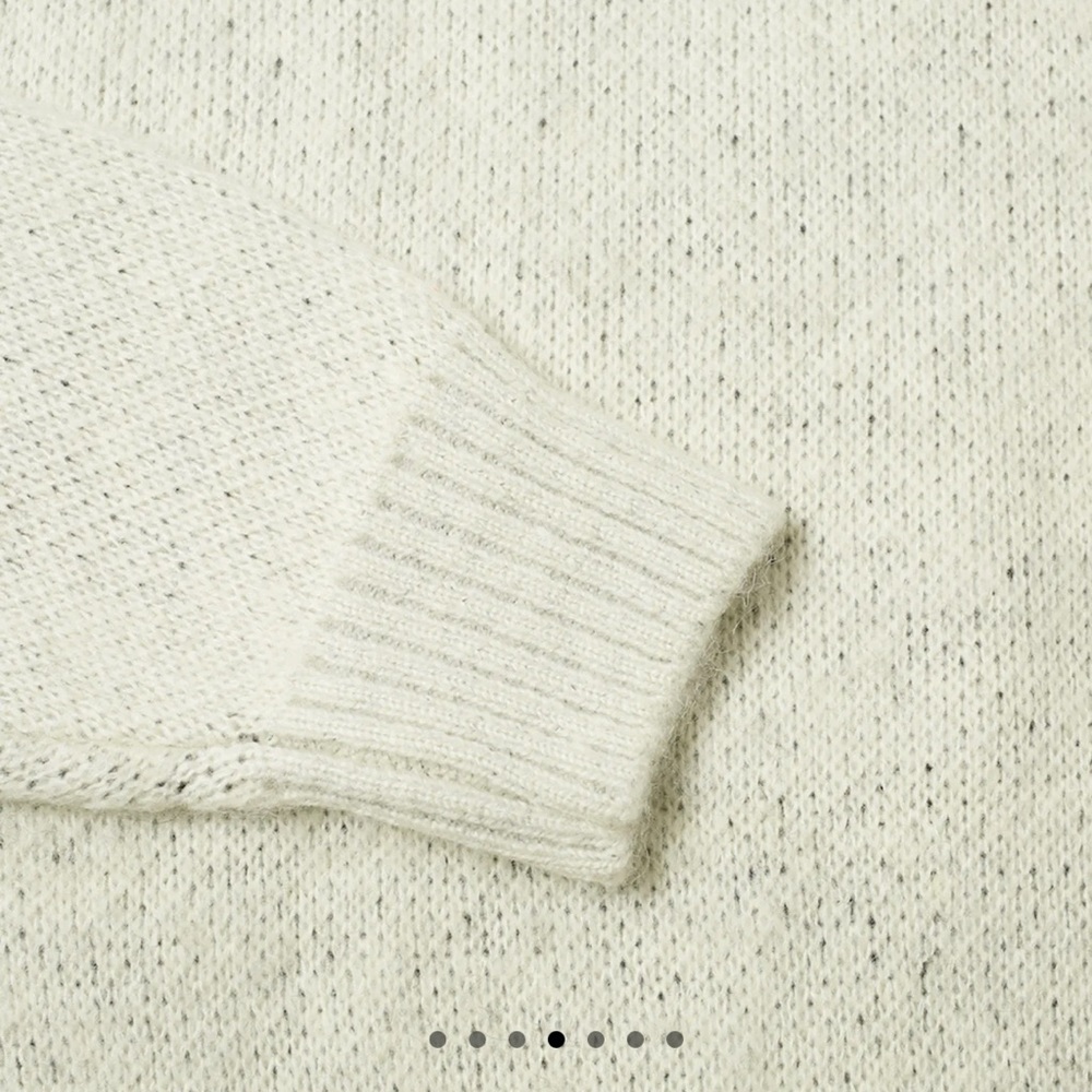 🆕NWT*STUSSY*🔥RARE🎱CREAM 8 BALL Heavy Brushed Mohair Sweater Men’s SMALL✨ - Picture 6 of 16